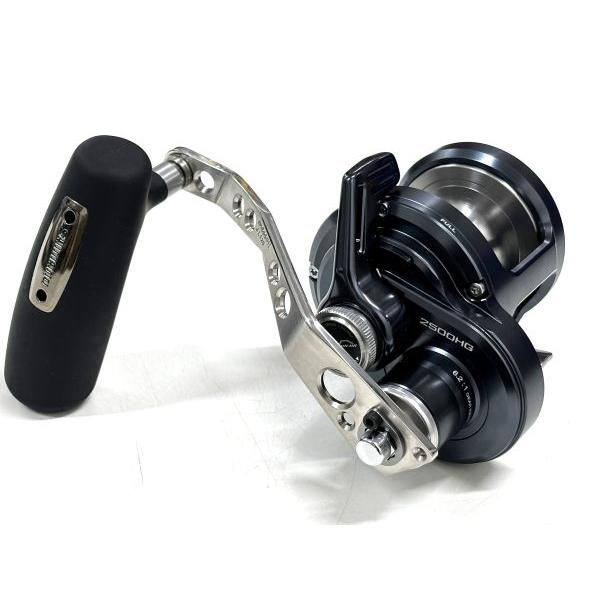 Custom Reel Handle, Oni Bend, 120mm, Right-Handed, for Ocea Jigger LD2500, Silver