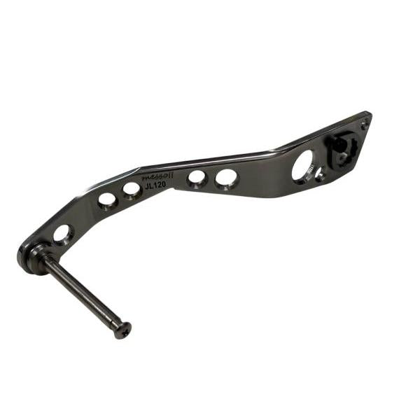 Custom Reel Handle, Oni Bend, 120mm, Right-Handed, for Ocea Jigger LD2500, Silver