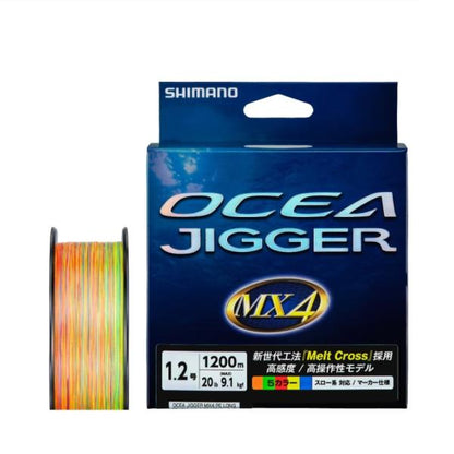 OCEA JIGGER MX4 PE 10m x 5 colors 1200m #2.0-#3.0